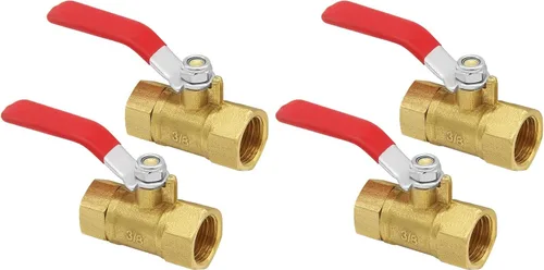 Vista 9 de Uenede Mini válvula de bola hembra de latón de 3/8 pulgadas, 2PCS Instalaciones de tuberías de la válvula de cierre del hilo femenino del NPS