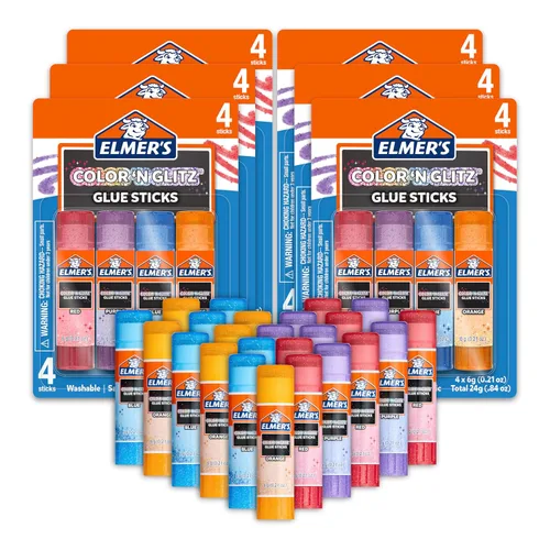 Vista 7 de Elmer's Barras de pegamento perfumadas, lavables, transparentes, variados, 0.21 oz, 6 paquetes de 4 (24 unidades en total)