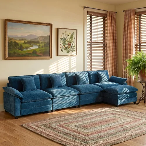 Vista 37 de Sofá modular modular de felpilla beige de 78 pulgadas para sala de estar, sofá modular de felpilla beige para sala de estar, sofás para sala