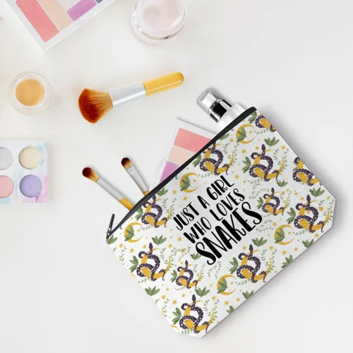 Vista 4 de Funny A Girl Loves Animals Pickles - Bolsa de maquillaje para cosméticos, bolsa de viaje para fiestas de animales, artículos de decoración