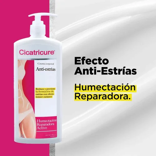 Vista 3 de Cicatricure Crema antiestrías, 13.6 onzas líquidas, hidratante de cuerpo entero para todos los tonos de piel