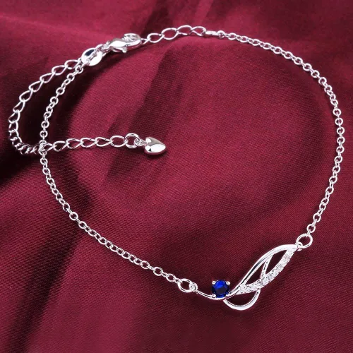 Vista 3 de Zhiwen Tobillera de plata 925 para mujer
