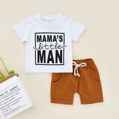 Vista 2 de Conjunto de camiseta de manga corta para bebé y niño, ropa de verano para niños pequeños