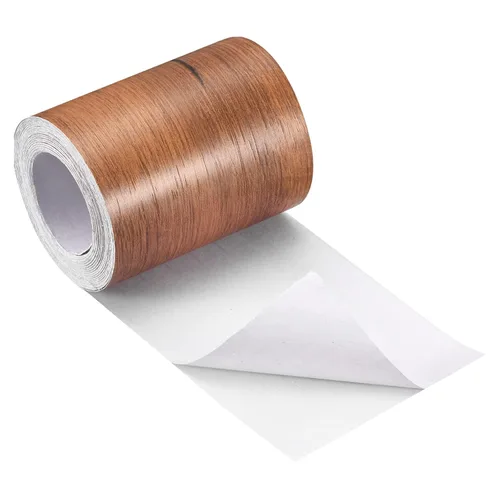 Vista 11 de uxcell Cinta de grano de madera, 1.97 pulgadas x 16.41 pies, adhesivo de papel de pared autoadhesivo para pared, esquina, mesa, puerta, sofá, Marrón