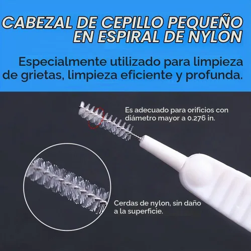 Vista 3 de Cepillo de Limpieza de Cabezal de Ducha Mejorado, Cepillo de Limpieza Anti-Obstrucción para Huecos, Cepillo de Limpieza para Cabezal de Ducha