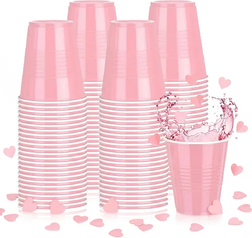 Vista 15 de Pickmesh Paquete de 50 Vasos de Plástico de 12 oz Vasos Desechables de Navidad a Granel para el Día de Año Nuevo, Bodas, Cumpleaños, Baby Shower