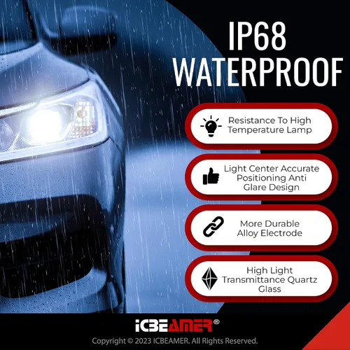 Vista 7 de ICBEAMER 10000K D1R D1C D1S Xenon HID Reemplazo directo Reemplazar bombillas de luz baja para faros delanteros de fábrica OEM [Color: azul]