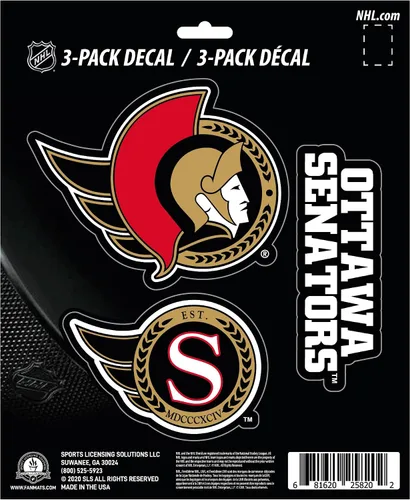 Vista 8 de FANMATS NHL - Juego de calcomanías unisex NHL de 3 piezas Rojo