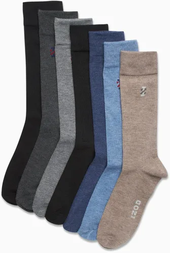 Vista 4 de IZOD Calcetines de vestir para hombre Paquete de 7 calcetines ligeros elásticos que se mantienen en pie hasta media pantorrilla Calcetines
