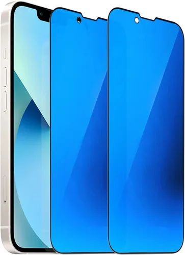 Vista 19 de Paquete de 2 vidrios templados de privacidad anti-azul para iPhone X/iPhone XS/iPhone 11 Pro Mirror Protector de pantalla anti-espía película
