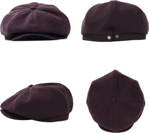 Vista 2 de Gorra de Newsboy para hombre, 8 paneles irlandeses para novatos Café