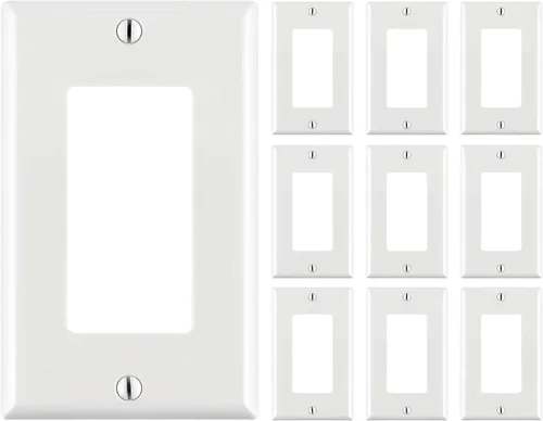 Vista 7 de Cmple - Decorator Wall Plate Insert 1-Gang Decorative Single Gang Faceplate Standard Jack Wall Plate Keystone - 3-Port (Pack of 2)