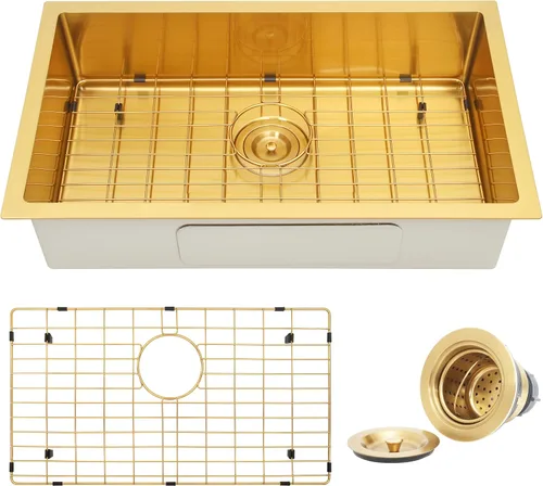 Vista 12 de Kitsitchen SUS304 - Fregadero de cocina negro para autocaravana, fregadero de cocina de acero inoxidable para montaje inferior, 23 x 16 x 7