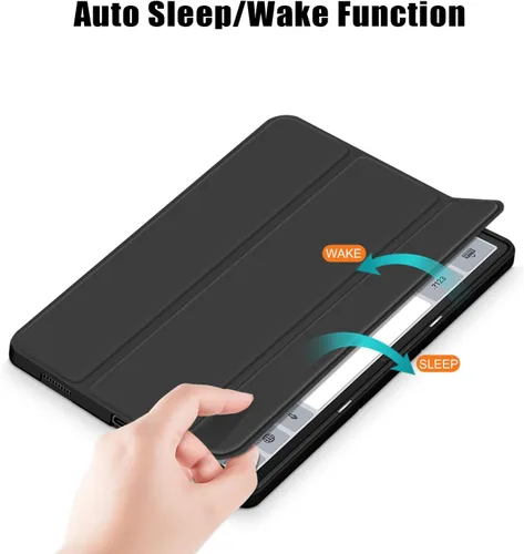 Vista 5 de Funda para Lenovo Tab p12 12.7 pulgadas 2023 TB-370FU, carcasa trasera de TPU suave delgada inteligente con cubierta de soporte multiángulo