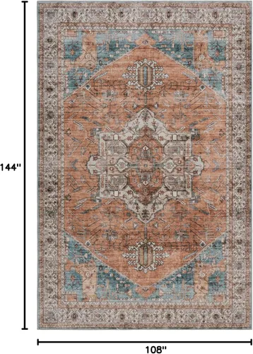 Vista 236 de GLN Rugs Traditional Collection - Alfombra de felpilla lavable a máquina, tradicional lavable, antideslizante, alfombra de felpilla de pelo corto
