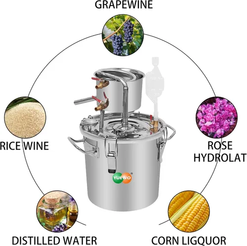 Vista 6 de YUEWO DIY 8Gal 30L alcohol Moonshine etanol todavía licores de acero inoxidable caldera agua Destilador hogar vino kit de fabricación