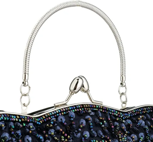 Vista 7 de Gets Noble - Bolso de noche con lentejuelas y cuentas para mujer