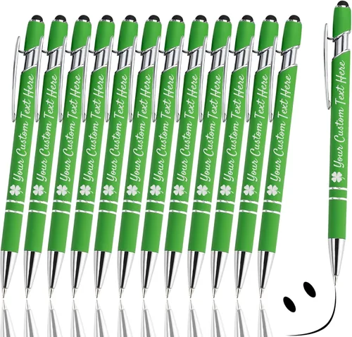 Vista 24 de Bolígrafos personalizados con lápiz capacitivo, bolígrafos grabados personalizados, impresos con tu logotipo o mensaje para Navidad, graduación