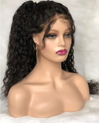 Vista 3 de Voloria Cabeza de maniquí femenino realista con maniquí de hombro Cabeza de PVC Busto Peluca Soporte de cabeza con maquillaje para pelucas, collar