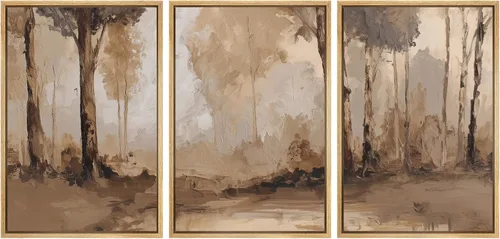 Vista 132 de SIGNWIN Lienzo enmarcado para pared, juego de arte tranquilo con reflejo de lago, acuarela, montaña y agua, ilustraciones modernas, arte abstracto
