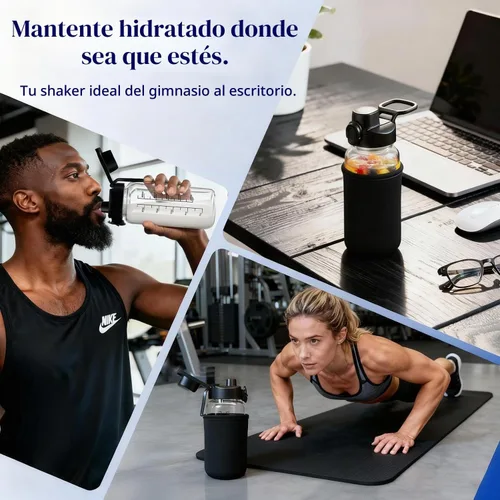 Vista 8 de Neodaco - Botella de agua deportiva de 20 onzas con asa, vidrio de borosilicato
