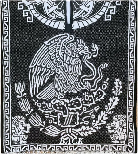 Vista 13 de Del Mex Auténtico Poncho Mexicano Cobija Gaban Manta - Blanco y Negro