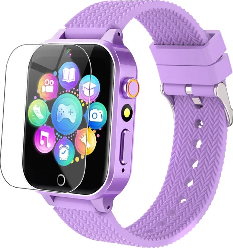 Vista 7 de Tywop Reloj inteligente para niños y niñas de 3 a 12 años con 26 juegos de rompecabezas, cámara de video HD, pantalla táctil, reproductor de música