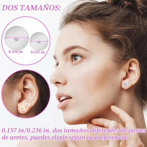 Vista 6 de Anezus Pegamento para joyas con 600 postes y respaldos de acero inoxidable, hipoalergénicos en blanco con parte trasera de goma para suministros