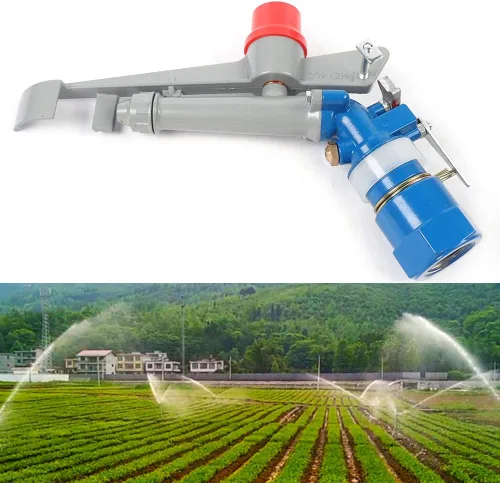 Vista 2 de DNYSYSJ Aspersor de impacto - Pistola de riego de agua mejorada, cobertura de área grande, para césped, jardines, hogar, patio, campos agrícolas