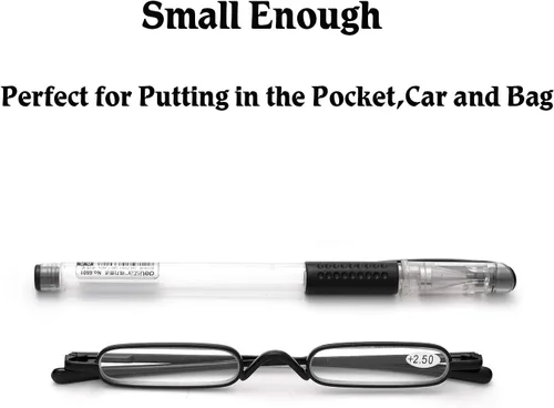 Vista 5 de ZUVGEES Mini lentes de lectura delgados y compactos fáciles de transportar, lectores portátiles ligeros con estuche de tubo con clip para bolígrafo