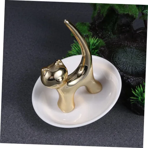 Vista 4 de NOLITOY 2pcs Bandejas Decorativas Decorative Jewelry Plate Ring Dish Jewelry Dish Plate Animal Jewelry Plate Ceramic Plate Dish Womans Rings Jewelry