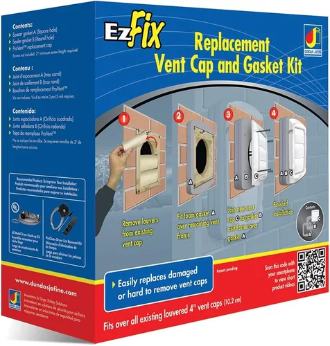 Vista 3 de Dundas Jafine EZFXZW Kit de juntas de repuesto para tapa de ventilación, 4