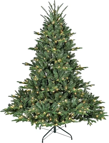 Vista 15 de Árbol de Navidad Artificial Prelit Flocado, Árbol de Navidad Artificial Pequeño con Luces LED, Árbol de Navidad LED Escarchado con Nieve