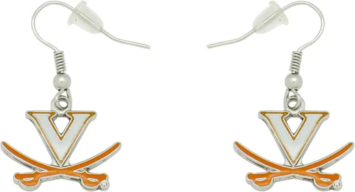 Vista 4 de aminco NCAA - Aretes colgantes con logotipo de la NCAA para mujer Georgia Tech Yellow Jackets