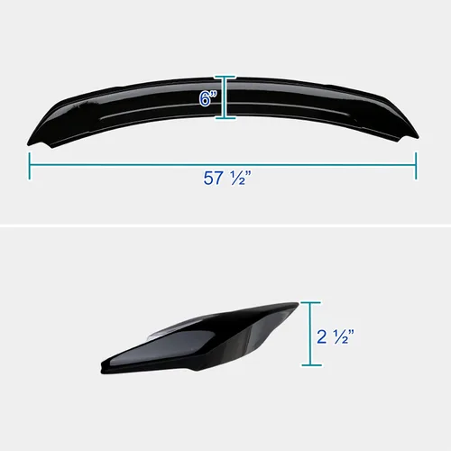 Vista 3 de Spec-D Tuning Alerón trasero ABS negro brillante para maletero compatible con modelos Ford Mustang 2015-2022