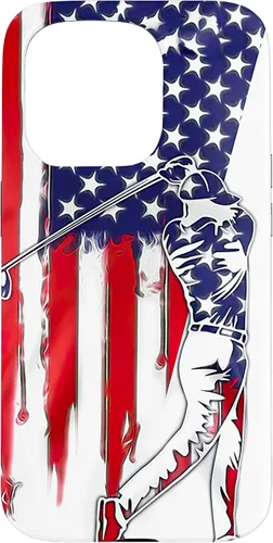 Vista 14 de Funny American Flag Golf For Golfer Case for iPhone 16