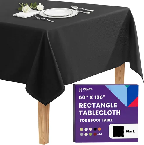 Vista 52 de Gee Di Moda - Mantel rectangular de 60 x 84 pulgadas – Mantel rectangular de poliéster lavable para mesa de 5 pies