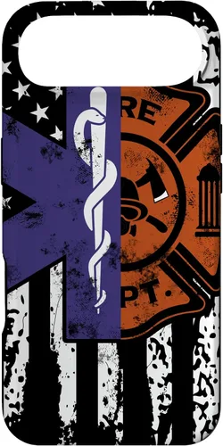 Vista 27 de EMT Firefighter Fire Rescue EMT - Funda de regalo con bandera americana para iPhone 17