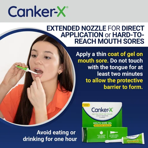 Vista 5 de Canker-X Gel para el dolor bucal, alivio rápido del dolor y curación para las aftas, mordeduras de mejillas y abrasiones orales, gel para aliviar