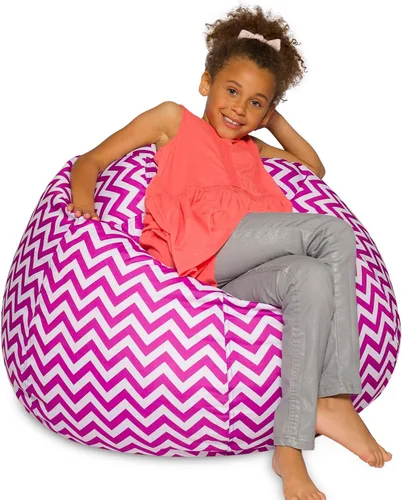 Vista 35 de Posh Creations - Sillón puff para niños, adolescentes y adultos, incluye funda extraíble y lavable a máquina, tamaño mediano de 27 pulgadas, lona