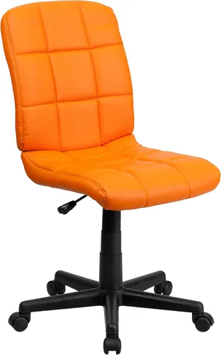 Vista 8 de Flash Furniture - Silla giratoria de respaldo medio de vinilo, acolchada, color negro