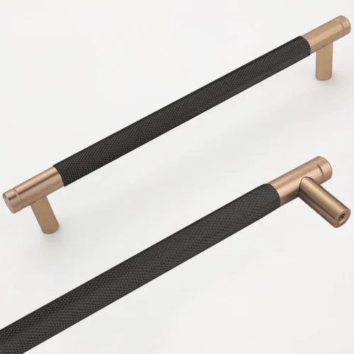 Vista 9 de Paquete de 12 pomos de gabinete de 1 pulgada moleteados negros para cajones y armarios, tiradores de bronce de aluminio (modernos 12, negro)