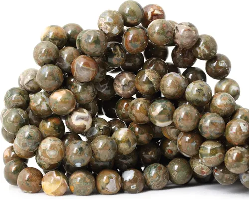Vista 86 de Cuentas redondas sueltas de ágata estilo antiguo vena de dragón de 6mm, cuentas para diseño de joyas, 60 cuentas Ágata de vena de dragón