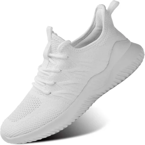 Vista 14 de KEEZMZ Womens Ladies Walking Running Shoes Slip On Lightweight Casual Tennis Sneakers Clothes Shoes Beige