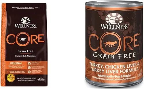 Vista 9 de Wellness CORE - Alimento seco para perros de raza pequeña, harina de pavo y pollo, bolsa de 4 libras CORE en paté de comida húmeda para perros