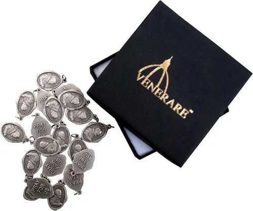 Vista 2 de Medalla a Granel Lote de 20 Colgante de Santo de Metal (Padre Pio), Metal