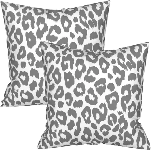 Vista 36 de Funda de almohada de leopardo marrón, 2 fundas de almohada de guepardo de 20 x 20 pulgadas, algodón suave con estampado de animales, fundas de cojín