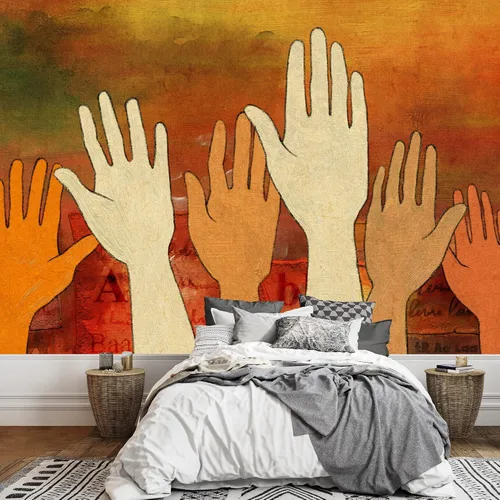 Vista 45 de wall26 - Pintura de arte abstracto marrón y beige - Mural de pared extraíble Papel pintado autoadhesivo grande - 66x96 pulgadas