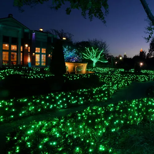 Vista 6 de TW SHINE Luces de Navidad verdes, 18.5 pies, 100 luces incandescentes de Halloween, decoraciones impermeables del día de San Patricio
