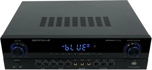 Vista 5 de Rockville SINGMIX 5 V2 2000w amplificador y mezclador Bluetooth para karaoke/pro/hogar